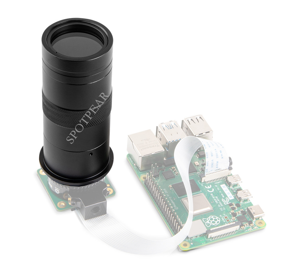 Raspberry Pi Hq Camera Microscope Lens - التوت بي وحدة الكاميرا 100X مجهر