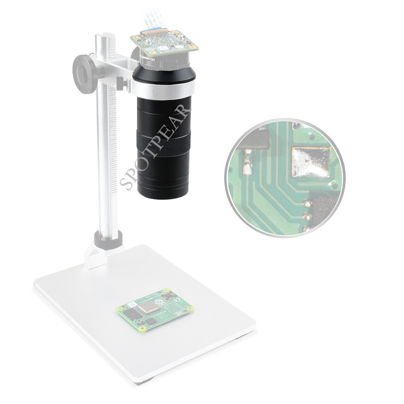 عدسة ميكروسكوب صناعية 100X لـ  - مراجعة Raspberry Pi Hq Camera Microscope Lens وسعره